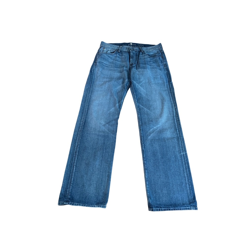 7 For All Mankind Austyn Relaxed Straight Leg Jeans Mens 35x32 Medium Wash USA